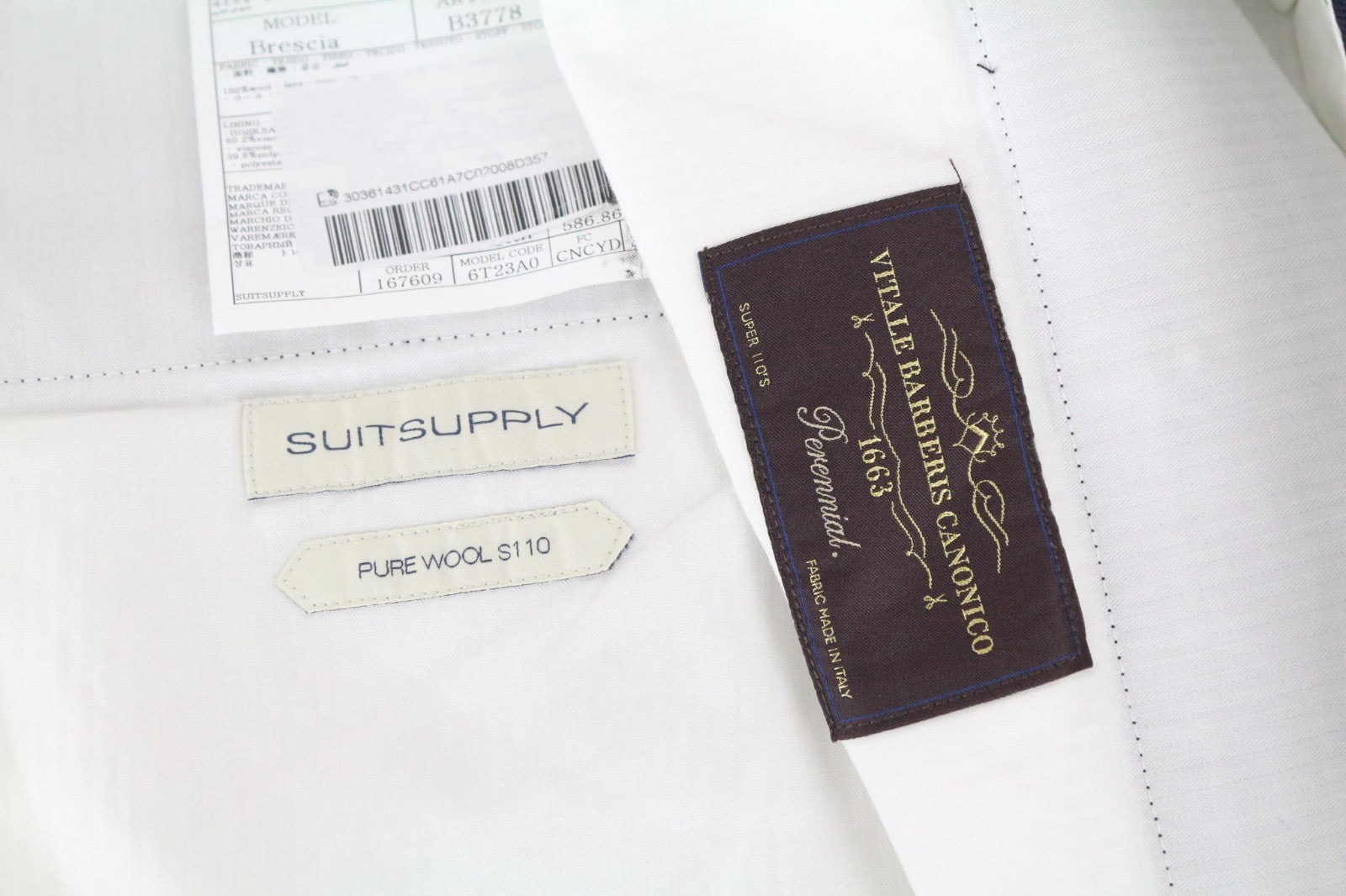 SUITSUPPLY Lazio Men's Blue Wool Slim Suit UK36R Classic Super 110's 2 Piece