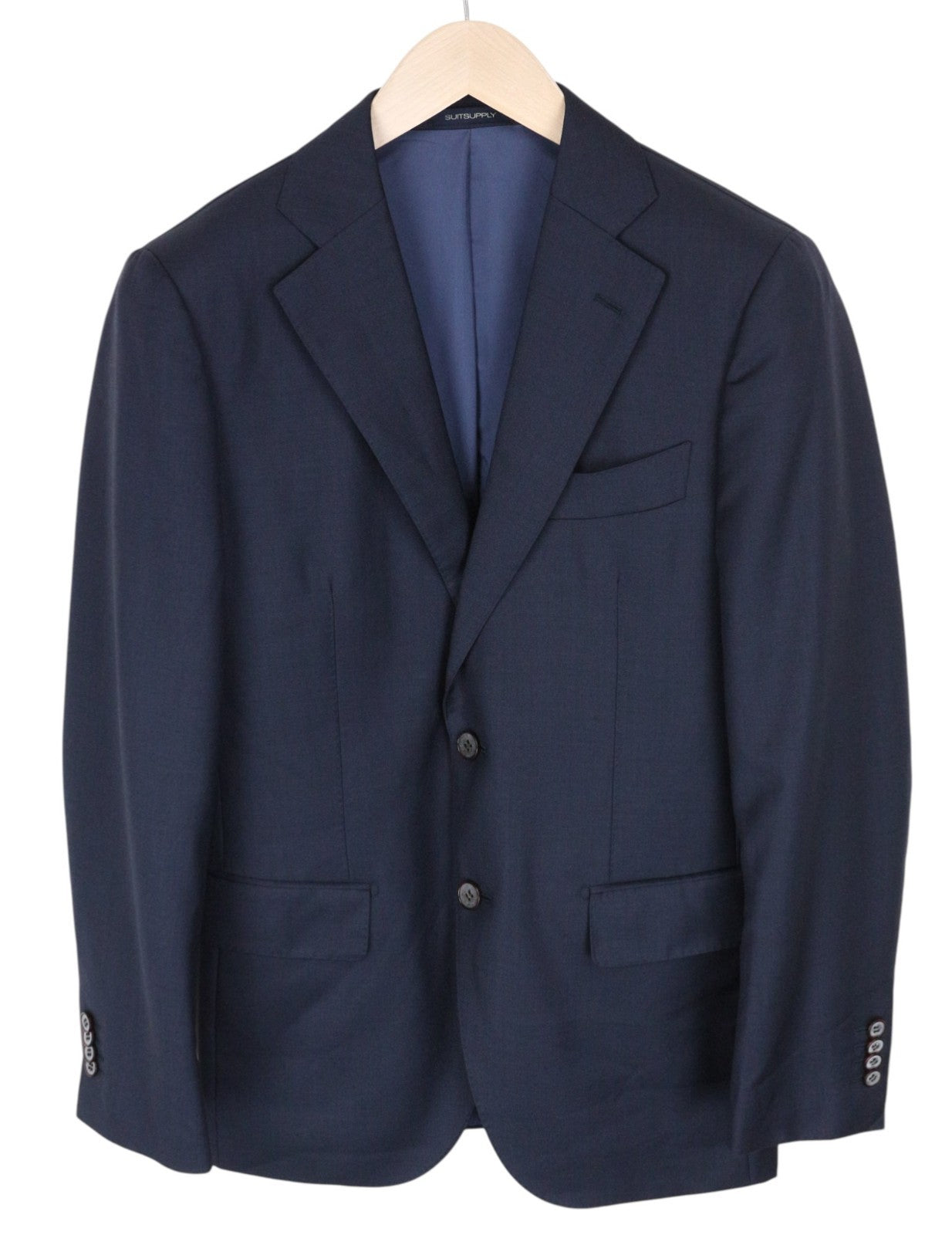 SUITSUPPLY Lazio Men's Blue Wool Slim Suit UK36R Classic Super 110's 2 Piece