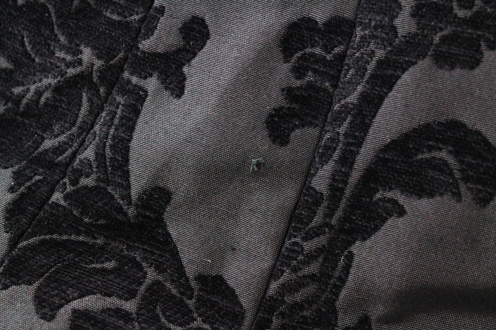 DESIGUAL Dable moteriškas juodas paltas EU38 žakardo dizainerio vidutinio ilgio raštuotas 