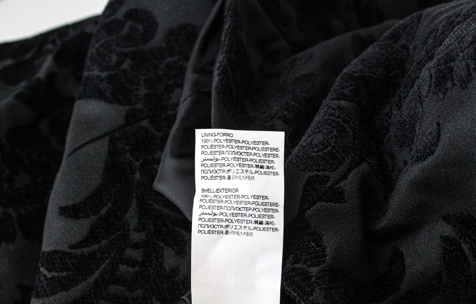 DESIGUAL Dable moteriškas juodas paltas EU38 žakardo dizainerio vidutinio ilgio raštuotas 