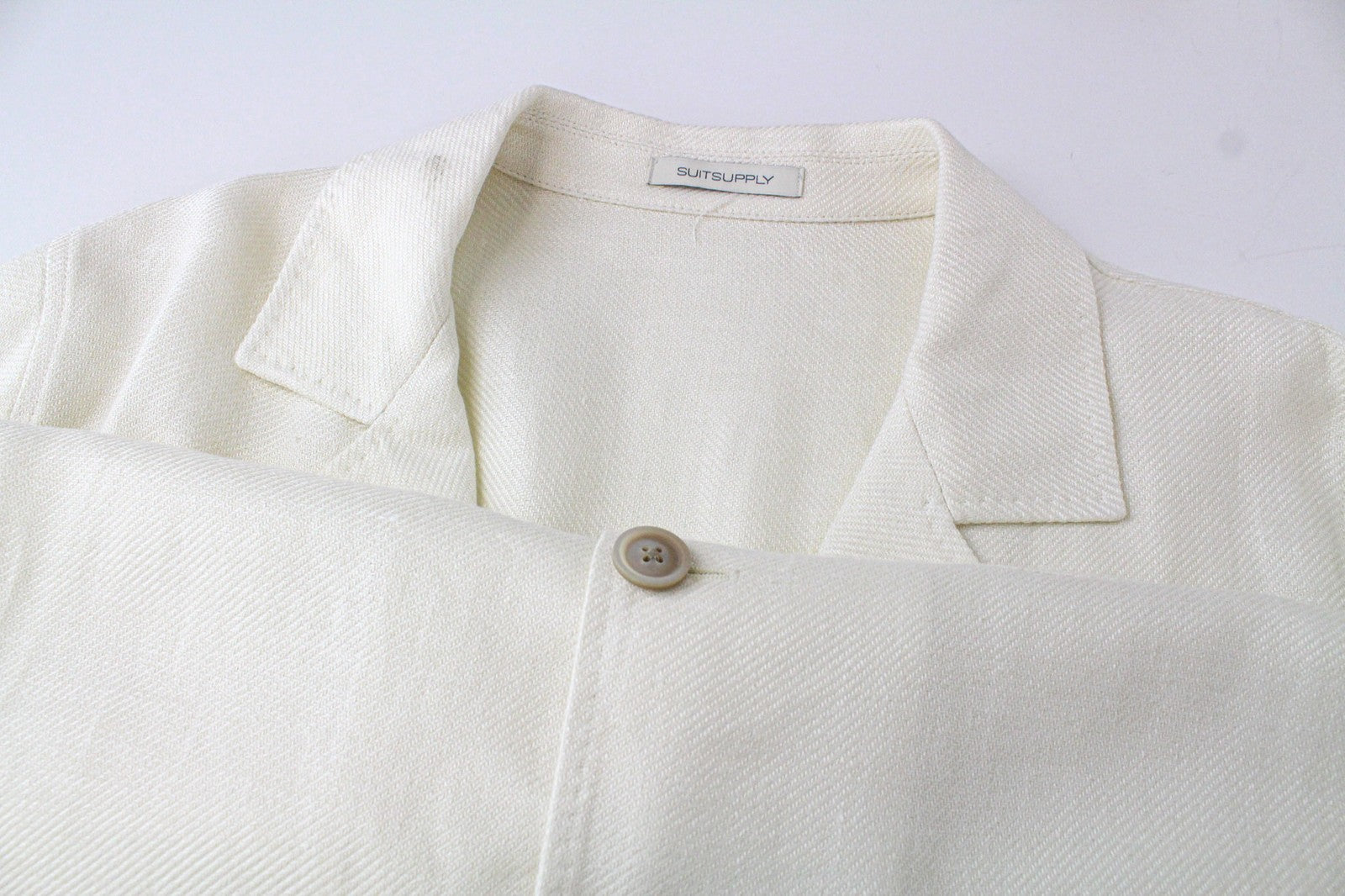 SUITSUPPLY Greenwich Men's Off-White Blazer UK38R Slim Linen Silk Vintage Look