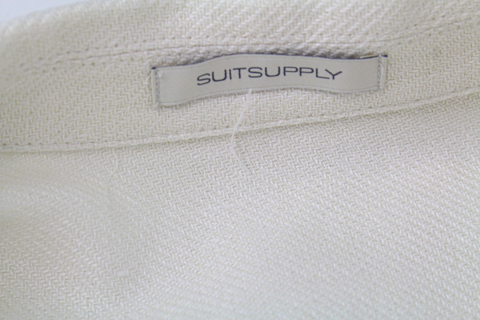SUITSUPPLY Greenwich Men's Off-White Blazer UK38R Slim Linen Silk Vintage Look