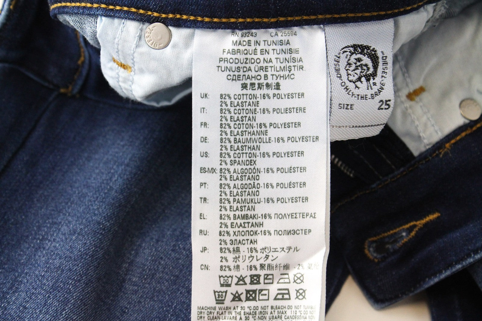 DIESEL Slandy-Low R98AJ Women's Blue Jeans W25/L32 Skinny Super Slim Stretch