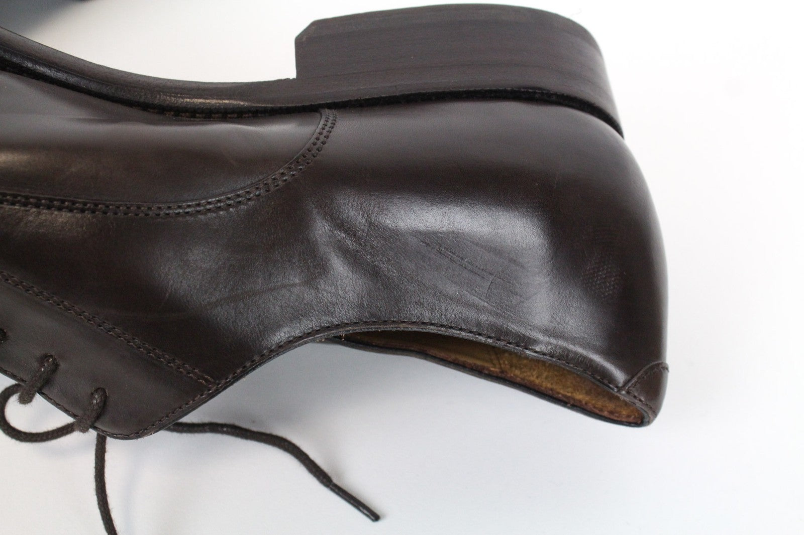 SUITSUPPLY vyriški klasikiniai rudi odiniai žemakulniai bateliai su raišteliais, EU44, oficialus stilius 