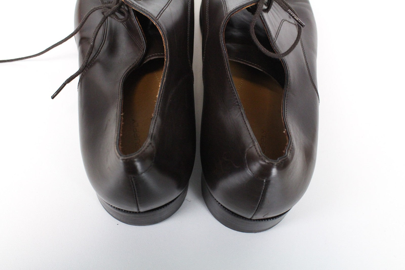 SUITSUPPLY vyriški klasikiniai rudi odiniai žemakulniai bateliai su raišteliais, EU44, oficialus stilius 