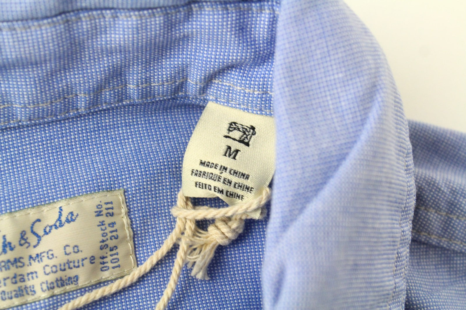 SCOTCH &amp; SODA vyriški šviesiai mėlyni melanžo spalvos medvilniniai marškiniai M, klasikiniai, dažyti, su sagomis 