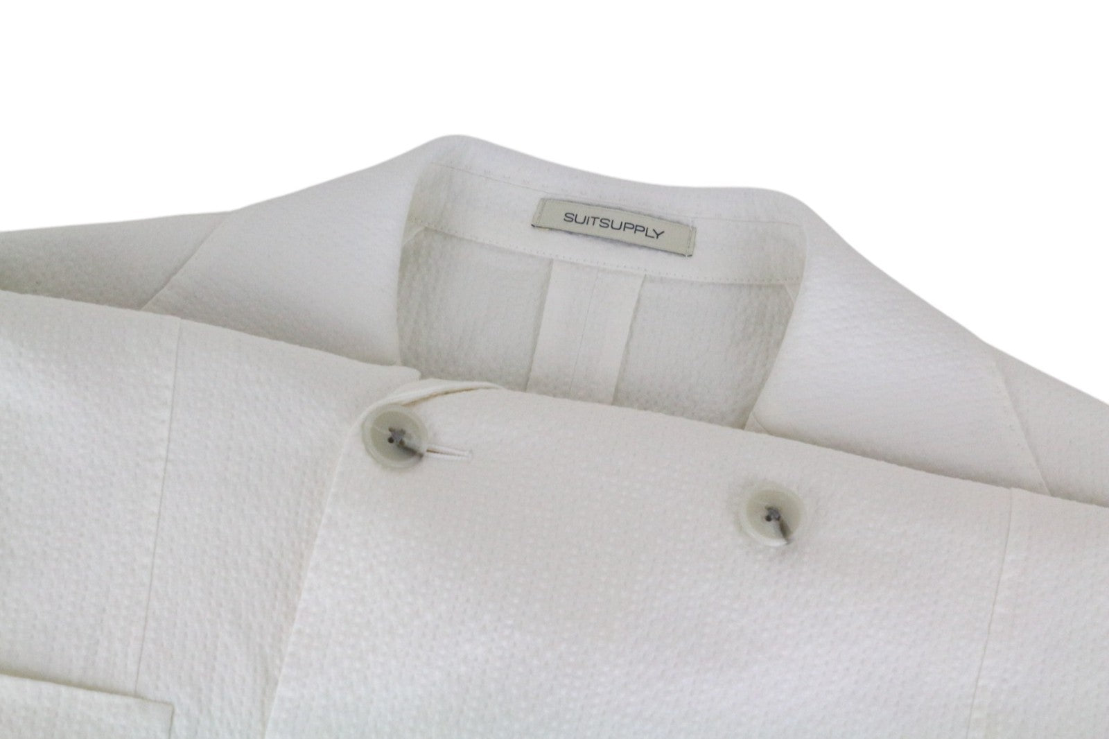 SUITSUPPLY Havana Men's Slim White Cotton Stretch Suit UK38R Double-Breast 2Pc