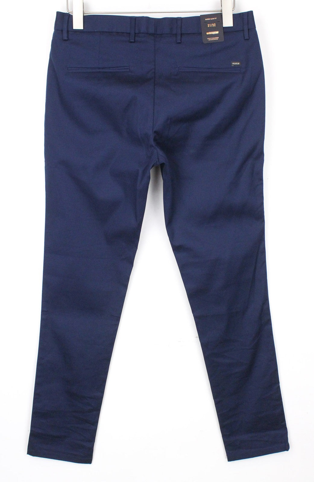 SCOTCH & SODA Mott Men's Blue Chino Trousers W31/L32 Super Slim Classic Stretch