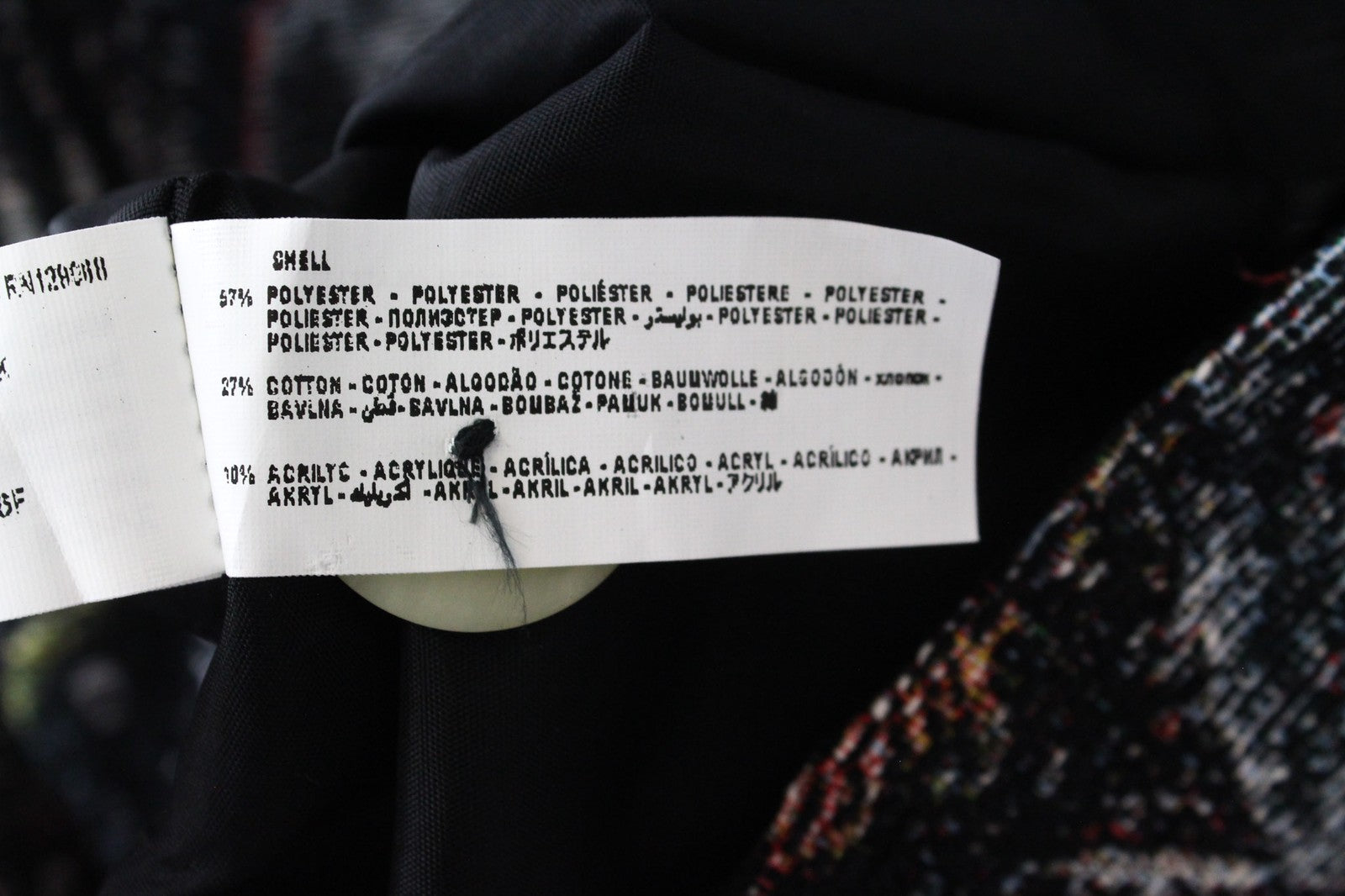 DESIGUAL Natalia Women's Black Coat EU38 Wool Mid-Length Embroidered Two-Row