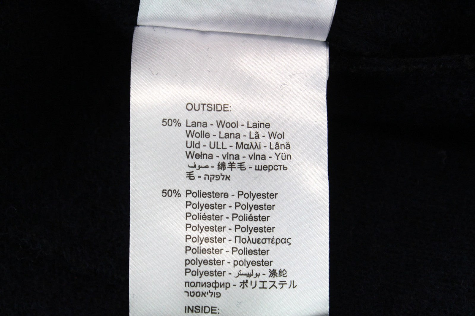 REPLAY Men's Navy XL Wool Blend Coat Classic Double-Breasted Notch Slim Lined