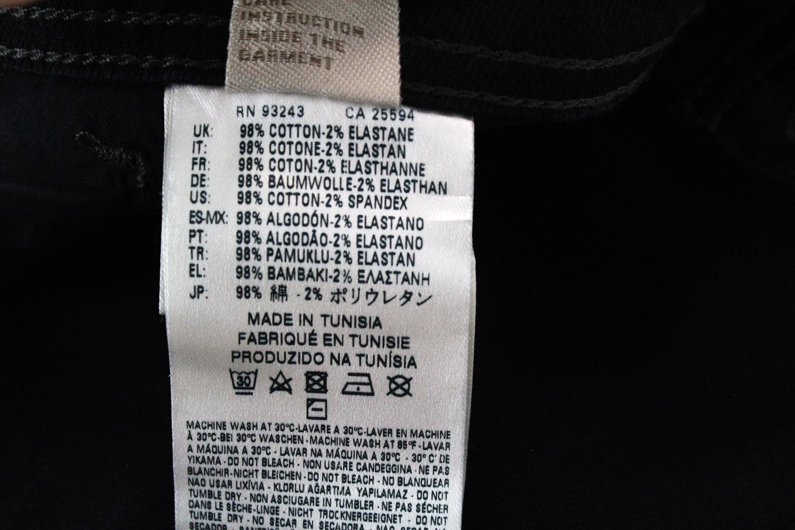 DIESEL Waykee 0886Z vyriški juodi tiesūs džinsai W27/L32 tamprūs su sagomis berniukams 