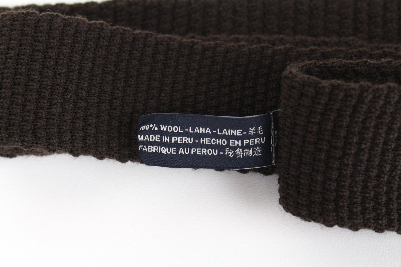 SUITSUPPLY vyriškas rudas megztas kaklaraištis ~150 x 8 cm plonas grynos vilnos tekstūruotas oficialus drabužis 