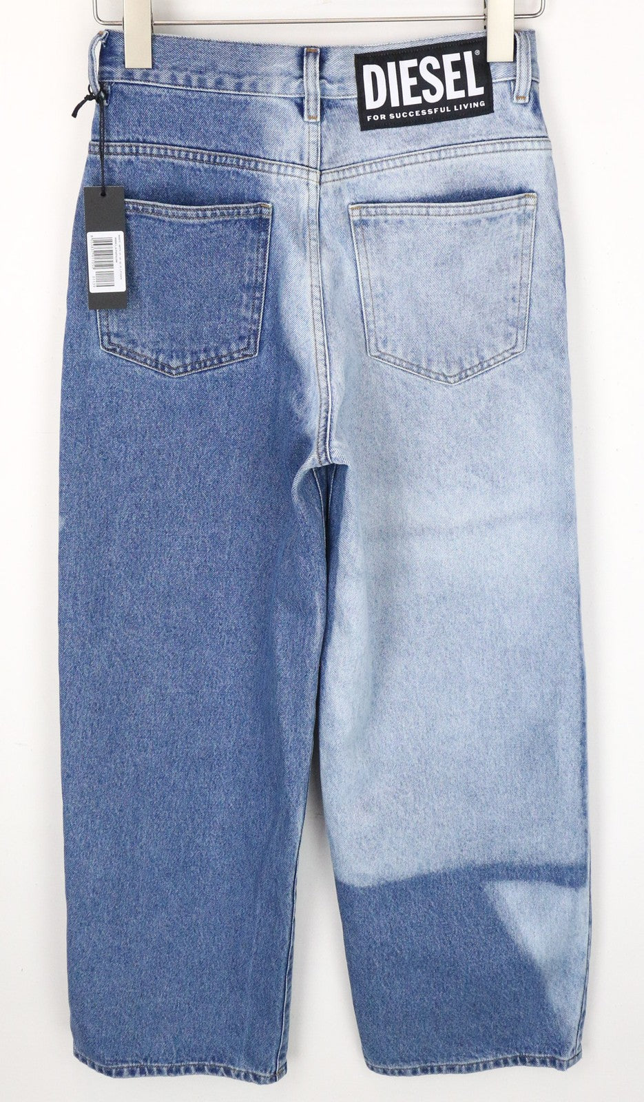 DIESEL Widee 0077V Women's Jeans W25/L32 Blue Washed Straight Fit Pure Cotton