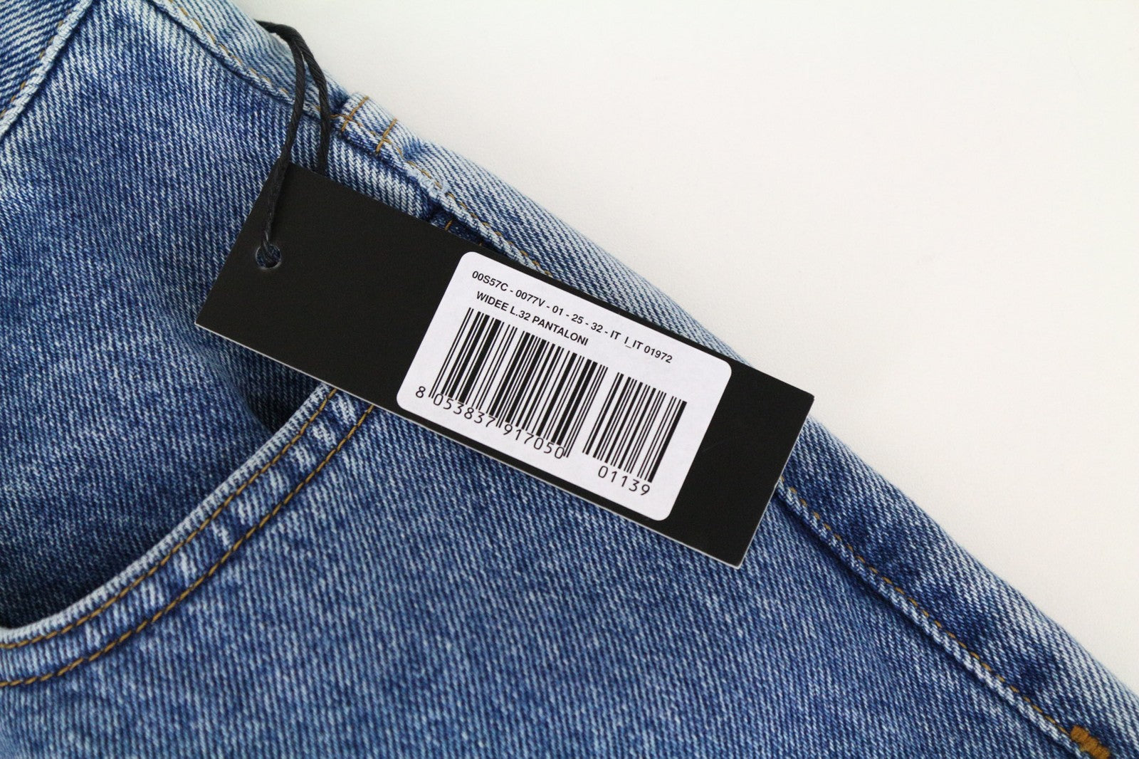 DIESEL Widee 0077V Women's Jeans W25/L32 Blue Washed Straight Fit Pure Cotton