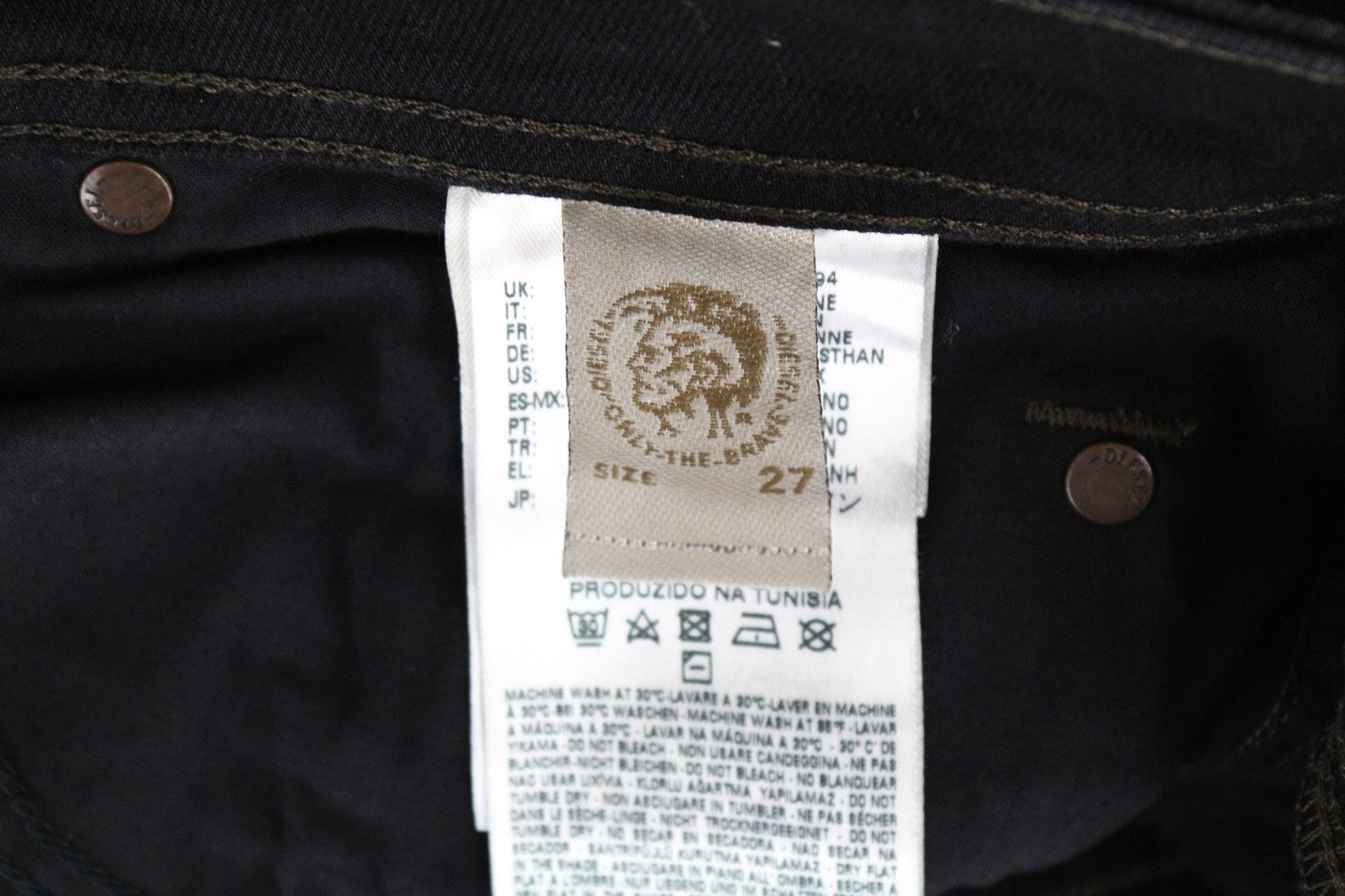 DIESEL Waykee 0886Z vyriški džinsai W27/L32 juodi, tiesaus kirpimo, tamprūs medvilniniai džinsai berniukams 