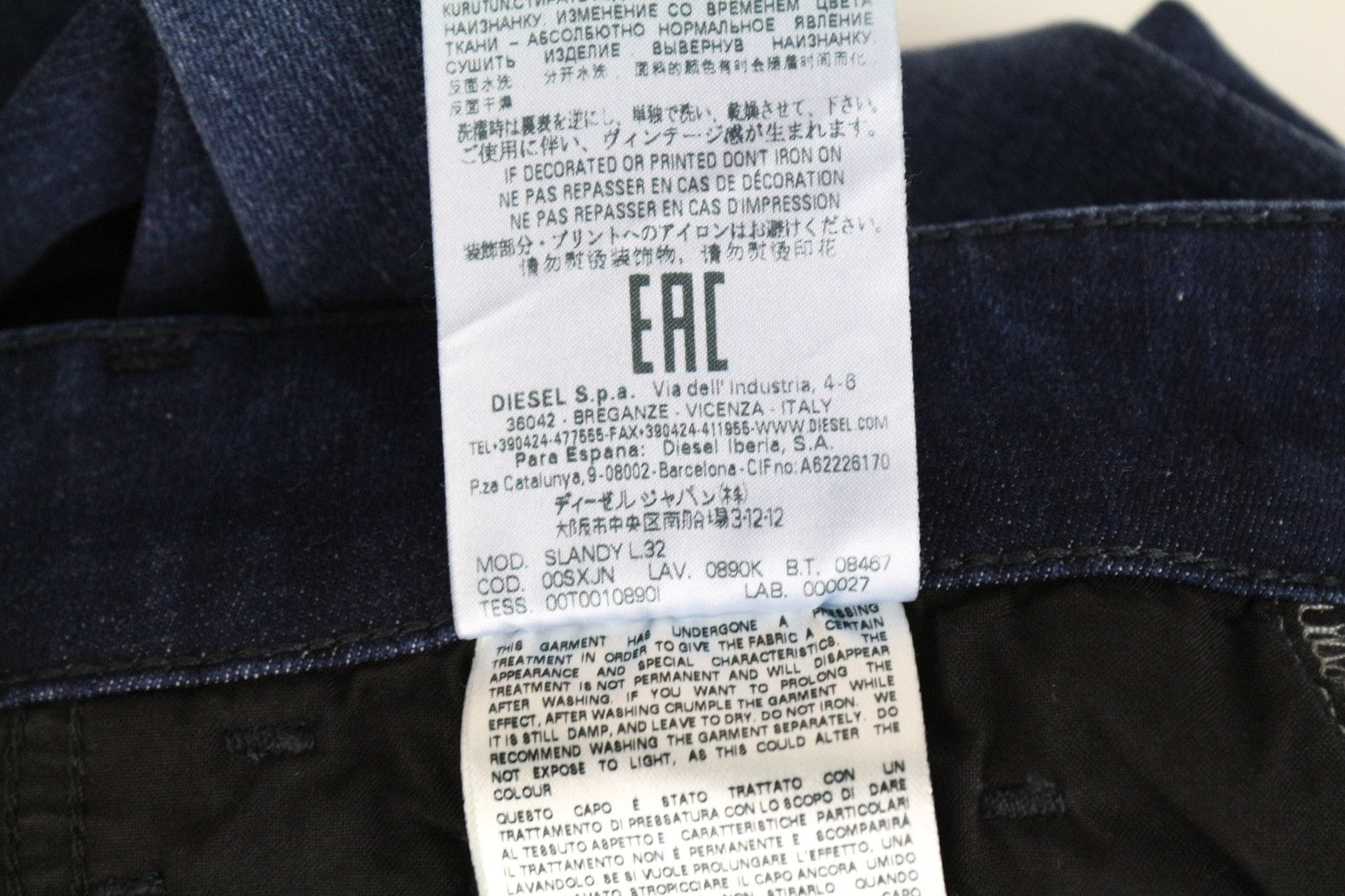 DIESEL Slandy 0890K Women's Jeans W31/L32 Blue Super Slim Skinny Cotton Stretch