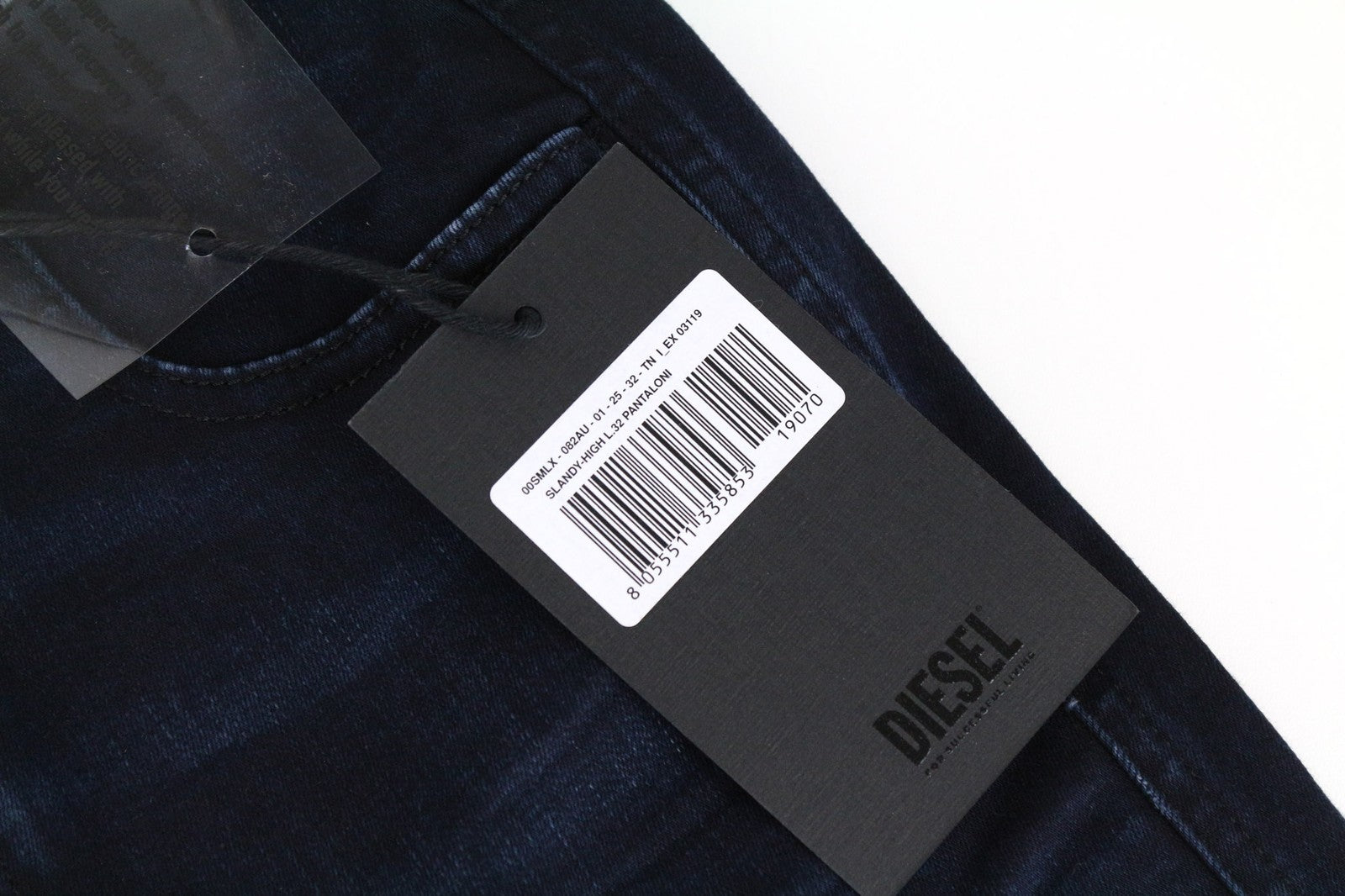 DIESEL Slandy-High 082AU Women's Jeans W25/L32 Blue Super Skinny Cotton Stretch