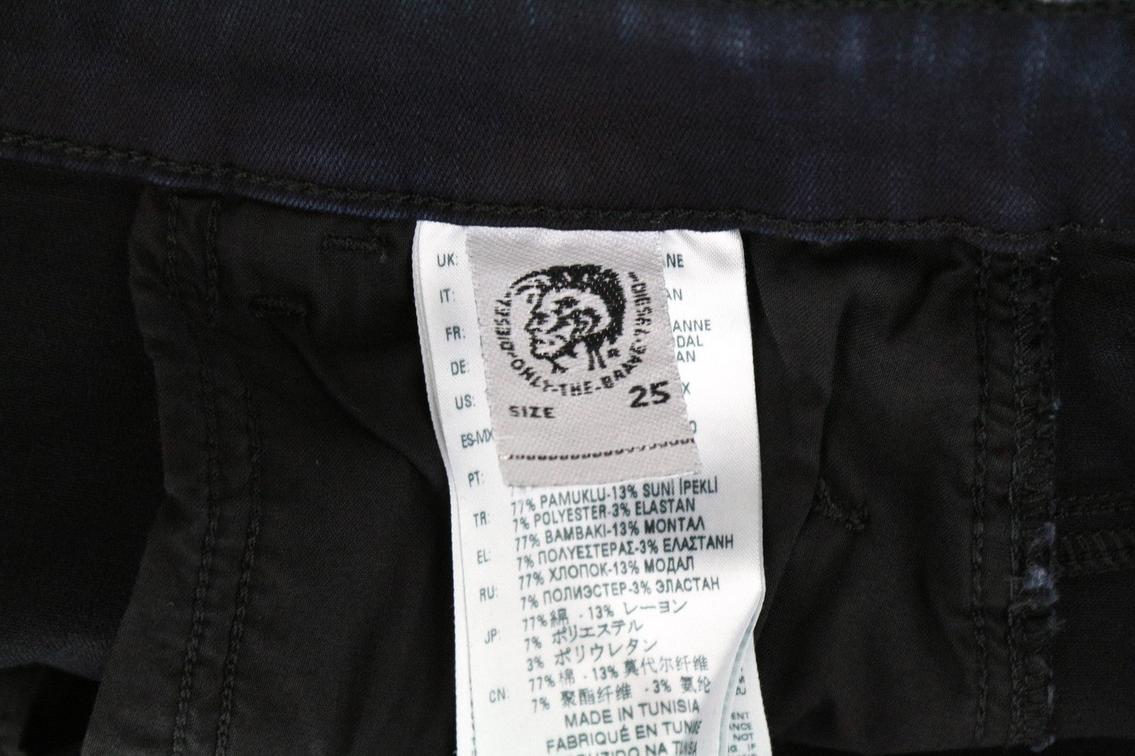 DIESEL Slandy-High 082AU Women's Jeans W25/L32 Blue Super Skinny Cotton Stretch