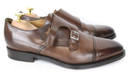 SUITSUPPLY Men's Formal Shoes EU42.5 Brown Leather Double-Buckle Dress Pair