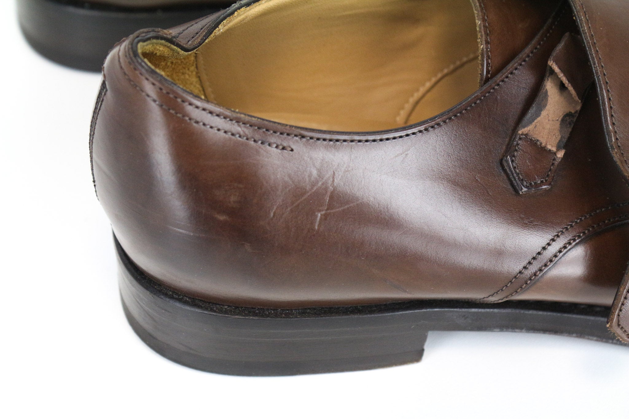 SUITSUPPLY Men's Formal Shoes EU42.5 Brown Leather Double-Buckle Dress Pair