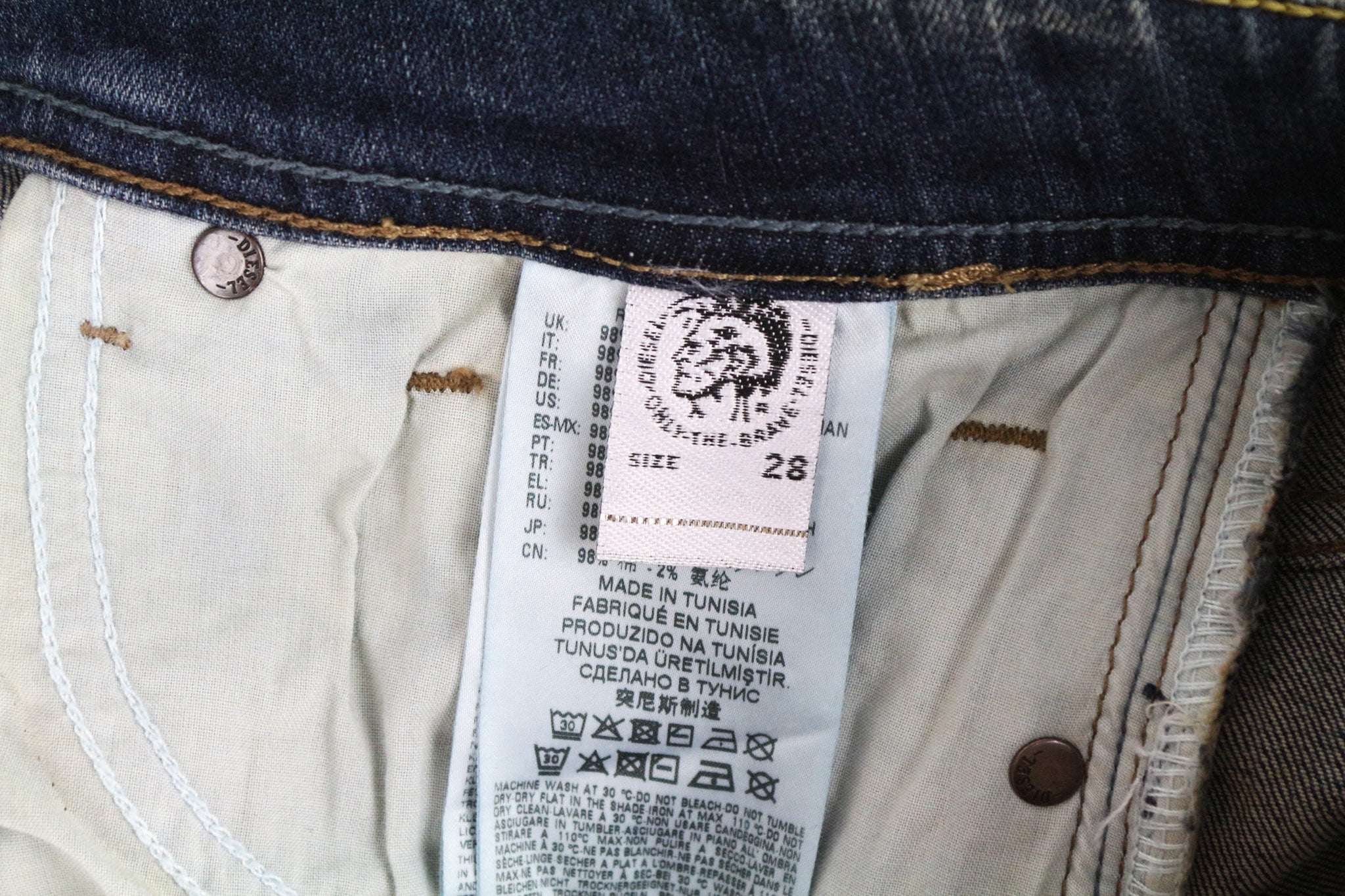 DIESEL Sleenker 069FI Men's Jeans W28/L32 Blue Slim Skinny Fit Cotton Stretch