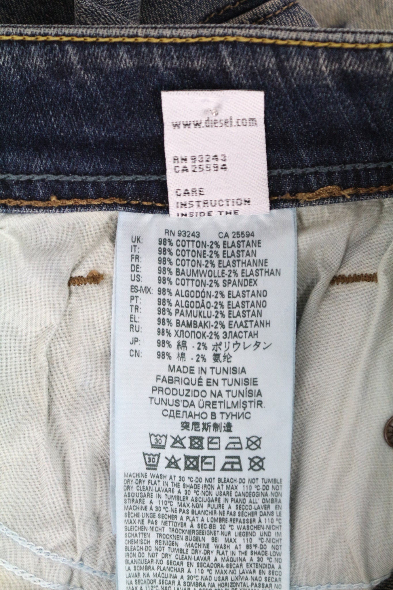 DIESEL Sleenker 069FI Men's Jeans W28/L32 Blue Slim Skinny Fit Cotton Stretch