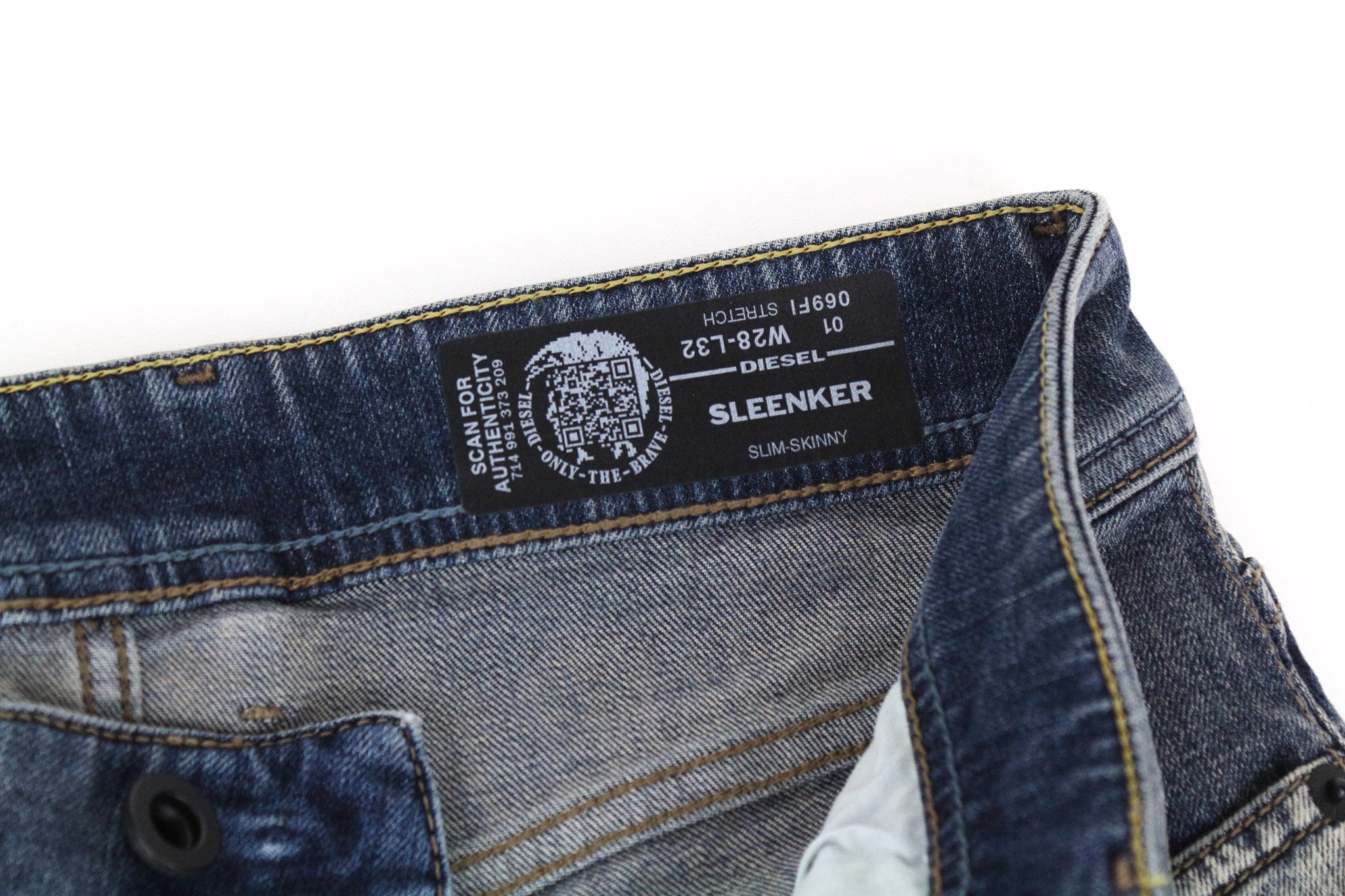 DIESEL Sleenker 069FI Men's Jeans W28/L32 Blue Slim Skinny Fit Cotton Stretch