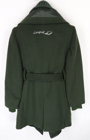 DESIGUAL Madrid moteriškas švarkas, 38 m., žalias, su diržu, vienaeilis, su užtrauktuku ir pamušalu. 