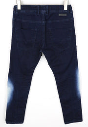 DIESEL Krooley-NE 0687D vyriški džinsai W28 mėlyni sportiniai Jogg Slim morkų spalvos medvilnės mišinio džinsai 