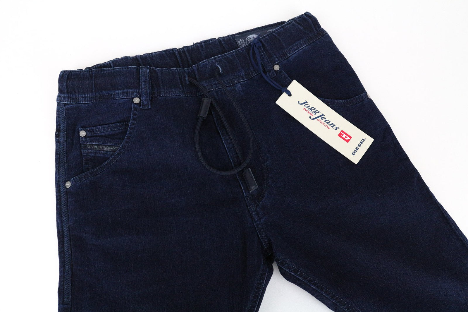 DIESEL Krooley-NE 0687D vyriški džinsai W28 mėlyni sportiniai Jogg Slim morkų spalvos medvilnės mišinio džinsai 