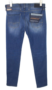 REPLAY Anbass vyriški džinsai W30/L34 mėlyni, prigludę, tamprūs, laisvalaikio stiliaus, išblukę 