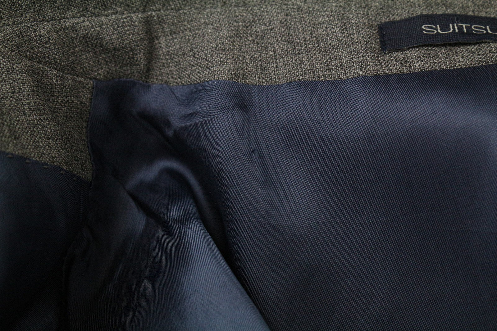 SUITSUPPLY Lazio vyriškas švarkas UK40R kaimiškas atogrąžų pilkas grynos vilnos plonas melanžas 