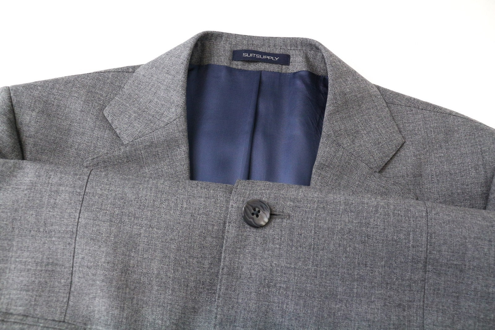 SUITSUPPLY Lazio vyriškas švarkas UK40R kaimiškas atogrąžų pilkas grynos vilnos plonas melanžas 