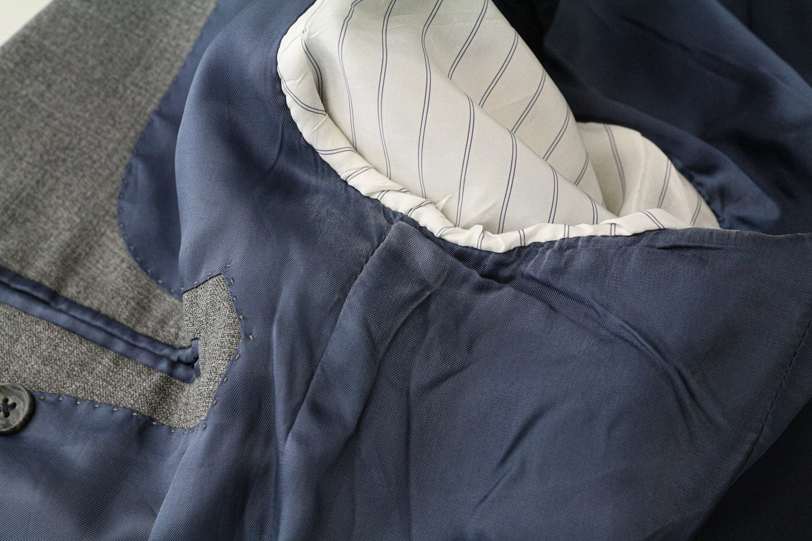 SUITSUPPLY Lazio vyriškas švarkas UK40R kaimiškas atogrąžų pilkas grynos vilnos plonas melanžas 