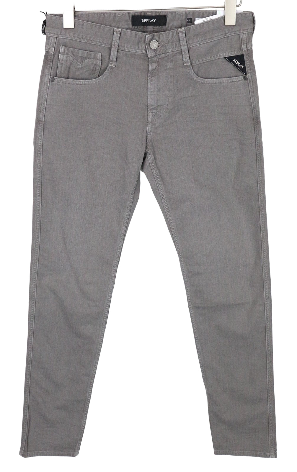 REPLAY Anbass vyriški džinsai W29/L32 pilki, ploni, tamprūs, laisvalaikio stiliaus, džinsiniai 