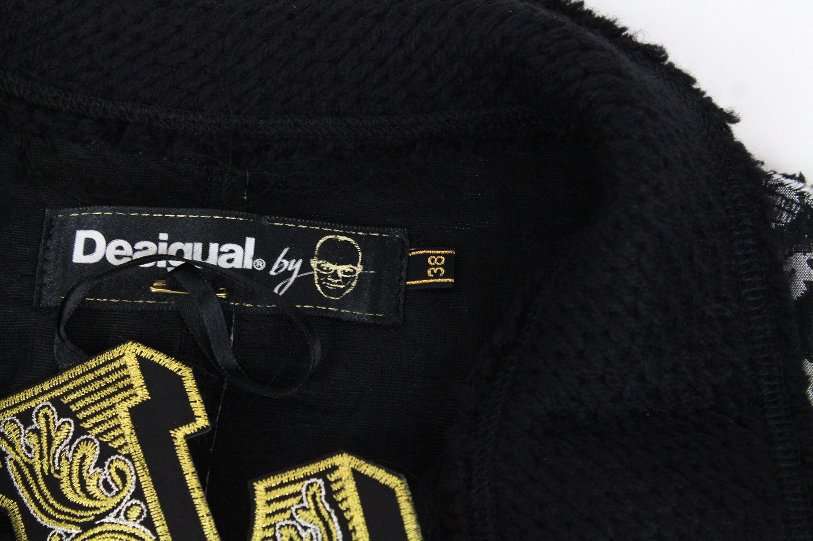 DESIGUAL moteriškas paltas, 38 pilki raštai, vienaeilis, ilgomis rankovėmis, laisvalaikio stiliaus 