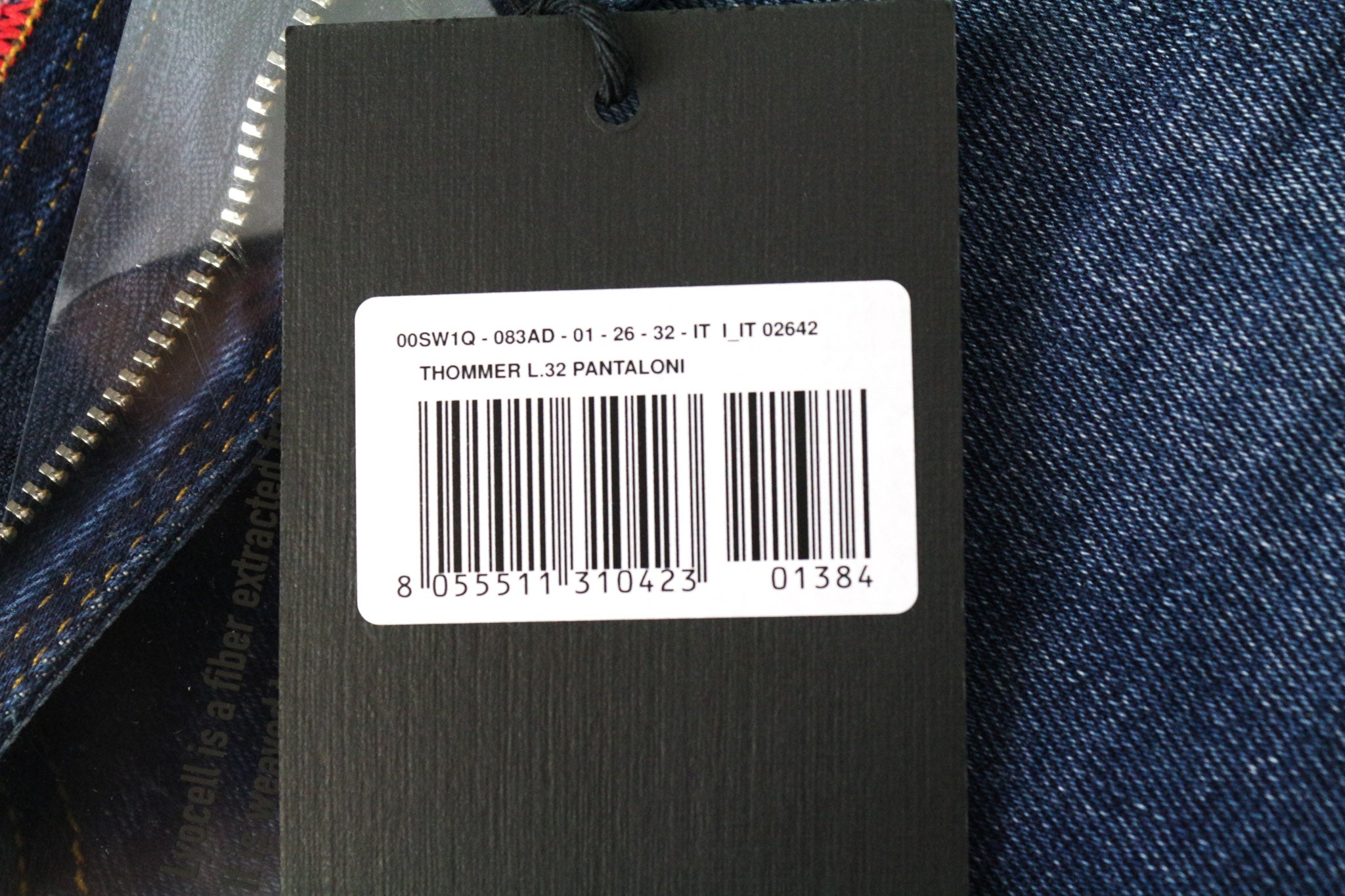 DIESEL Thommer 083AD vyriški džinsai W26/L32 Slim Skinny Mid Blue berniukams su užtrauktuku ir laisvalaikio kirpimu 