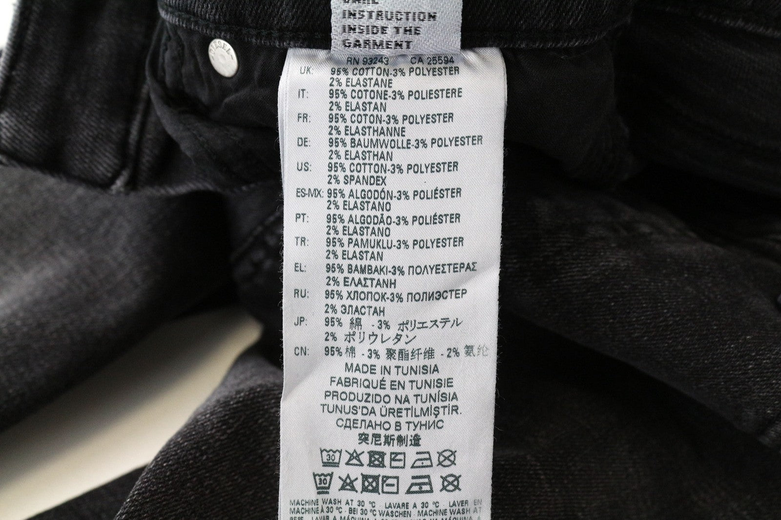 DIESEL Babhila 081AH Women's Jeans W26/L32 Dark Grey Slim Skinny Button Stretch