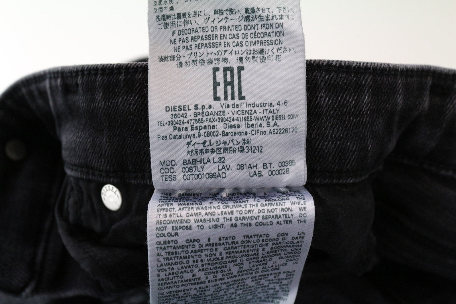 DIESEL Babhila 081AH Women's Jeans W26/L32 Dark Grey Slim Skinny Button Stretch