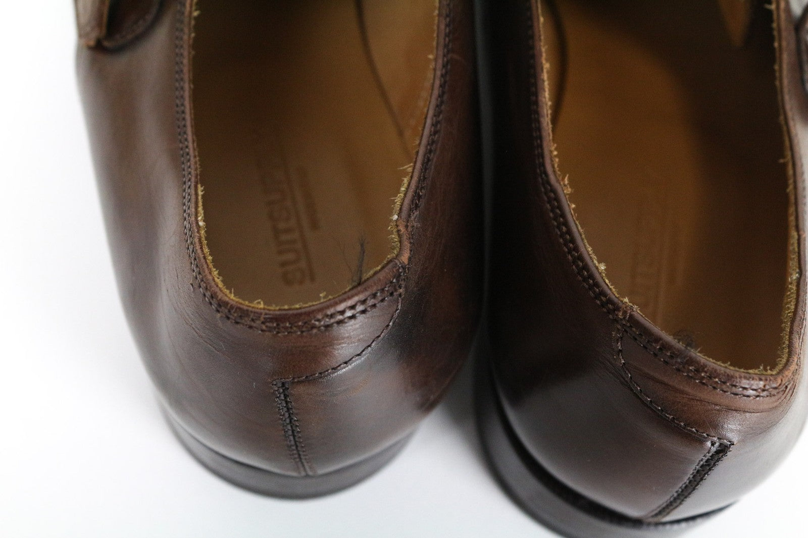 SUITSUPPLY vyriški batai, rudi, 40,5 dydžio, odiniai, klasikiniai, su dviguba dirželiu. 