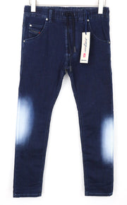 DIESEL Krooley-NE 0687D vyriški džinsai W26 Slim morkų mėlynos spalvos berniukams, tamprūs sportiniai džinsai 