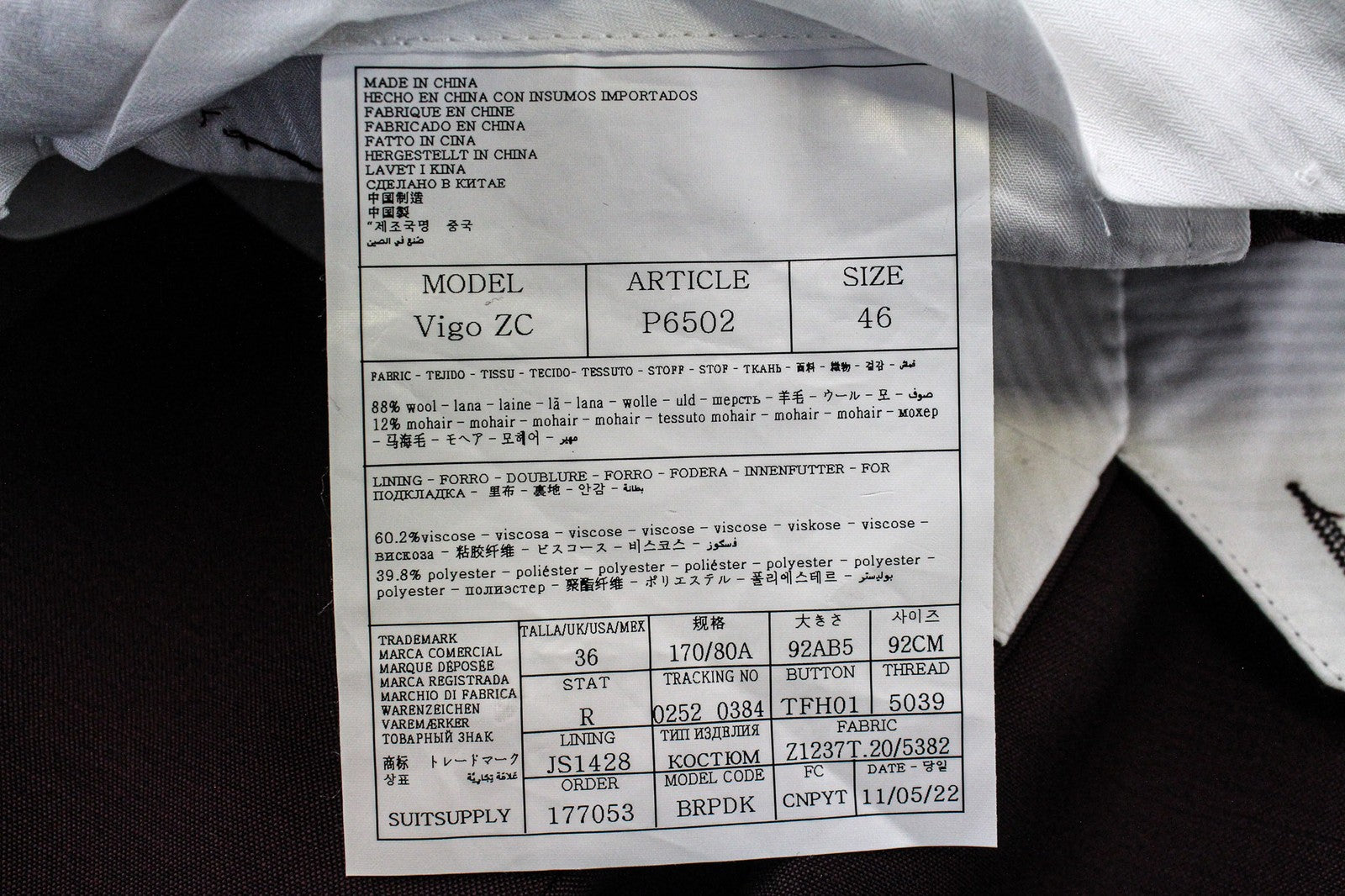 „SUITSUPPLY Vigo“ vyriškos UK36R kelnės su violetinėmis vilnonėmis moheros kelnėmis, klasikinėmis klostuotomis priekinėmis dalimis. 