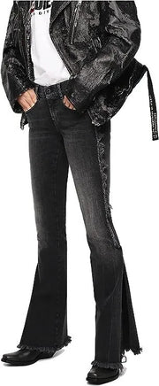 DIESEL D-Ebbey-F 081AH moteriški W24/L32 džinsai su platėjančiu kirpimu, tamprios medvilnės kelnės, pilkos spalvos mergaitėms. 