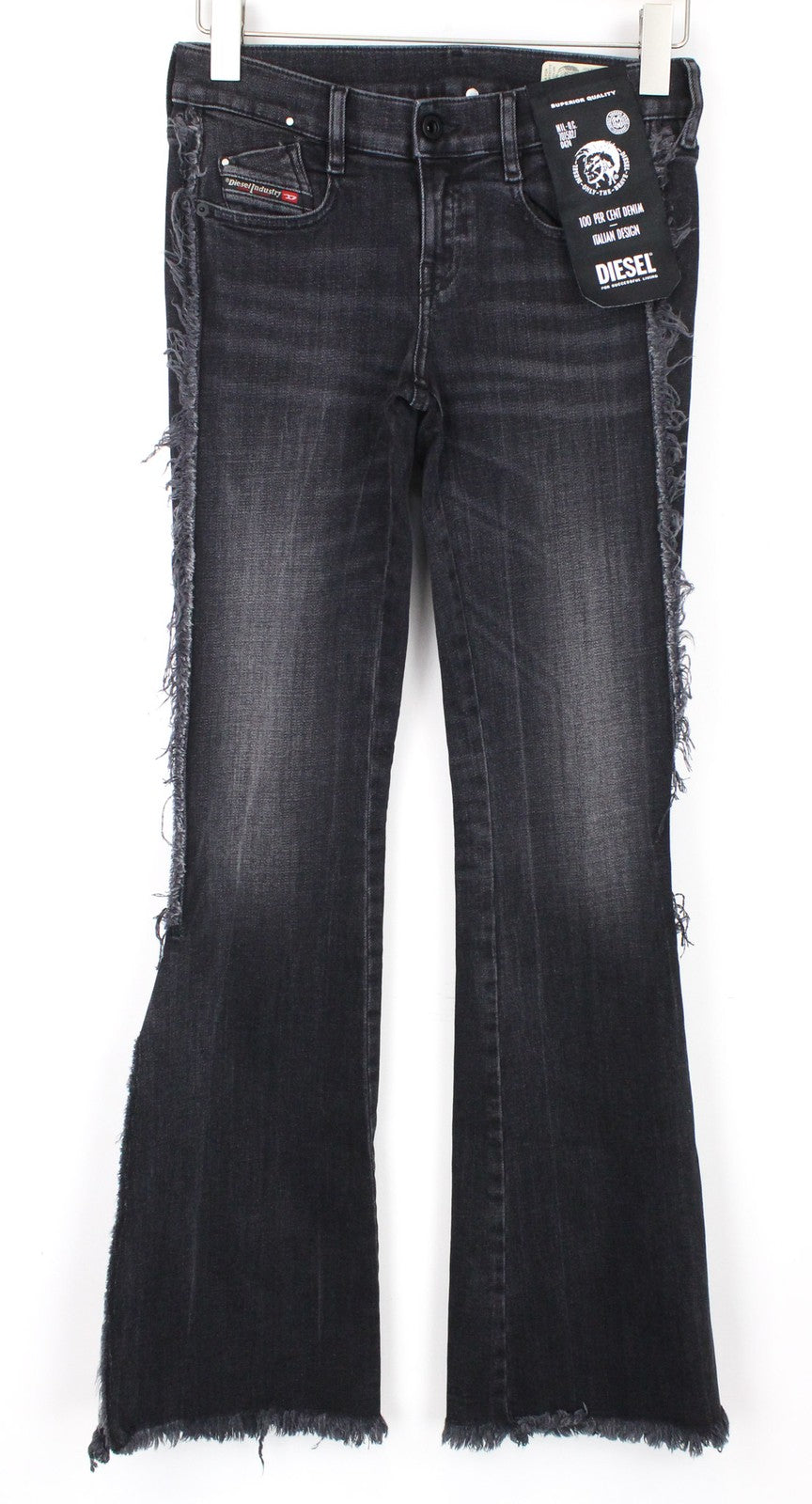 DIESEL D-Ebbey-F 081AH moteriški W24/L32 džinsai su platėjančiu kirpimu, tamprios medvilnės kelnės, pilkos spalvos mergaitėms. 