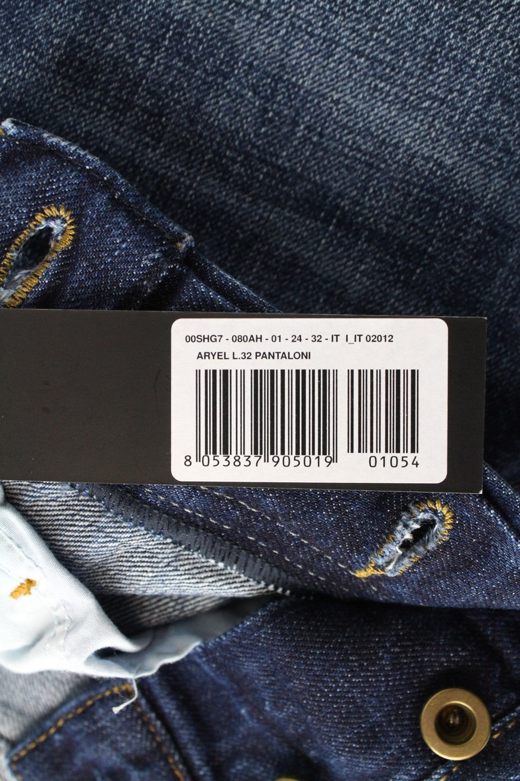 DIESEL Aryel 080AH Women's W24/L32 Jeans Straight Blue Pure Cotton Ripped Girls