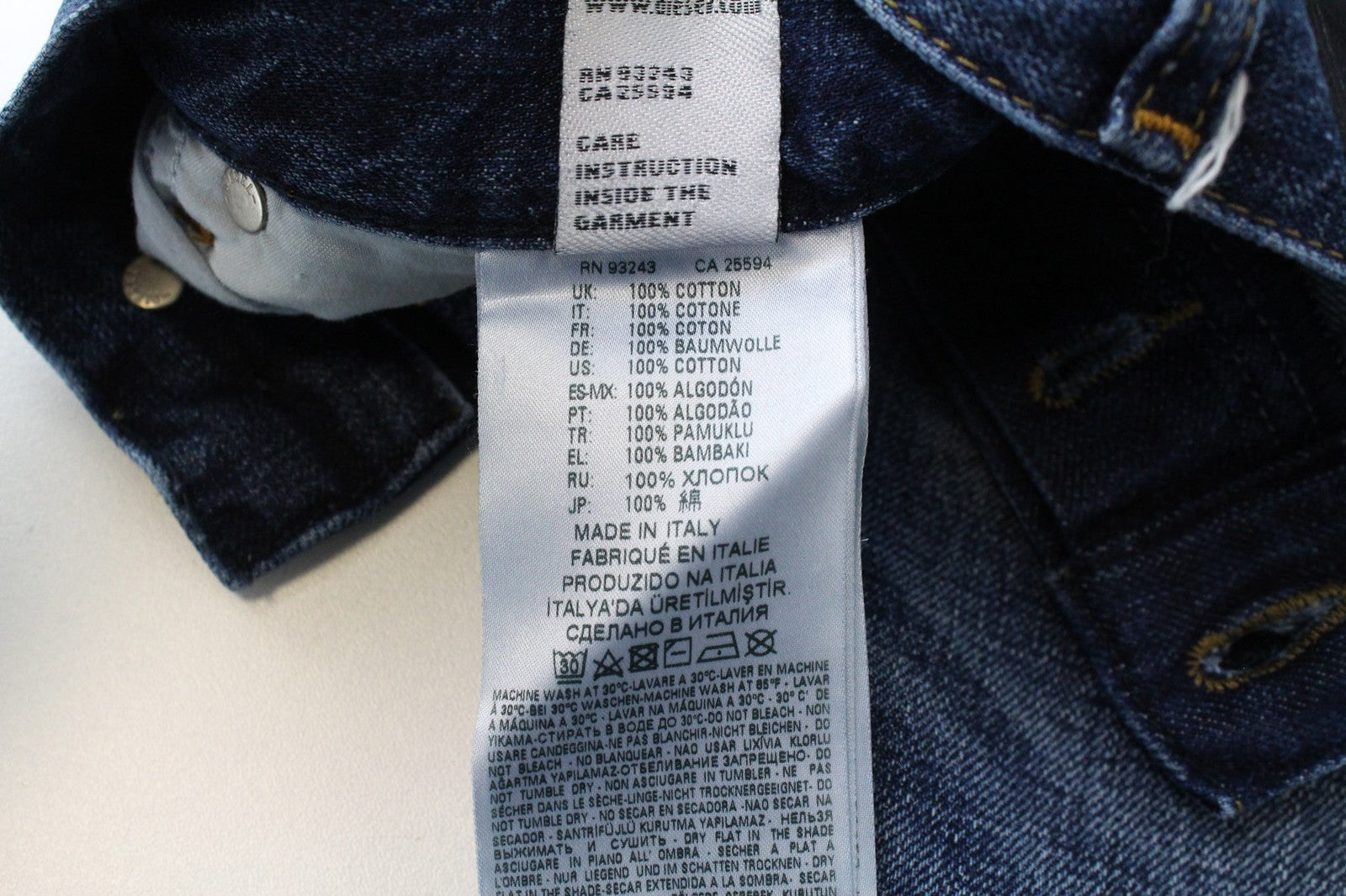 DIESEL Aryel 080AH Women's W24/L32 Jeans Straight Blue Pure Cotton Ripped Girls