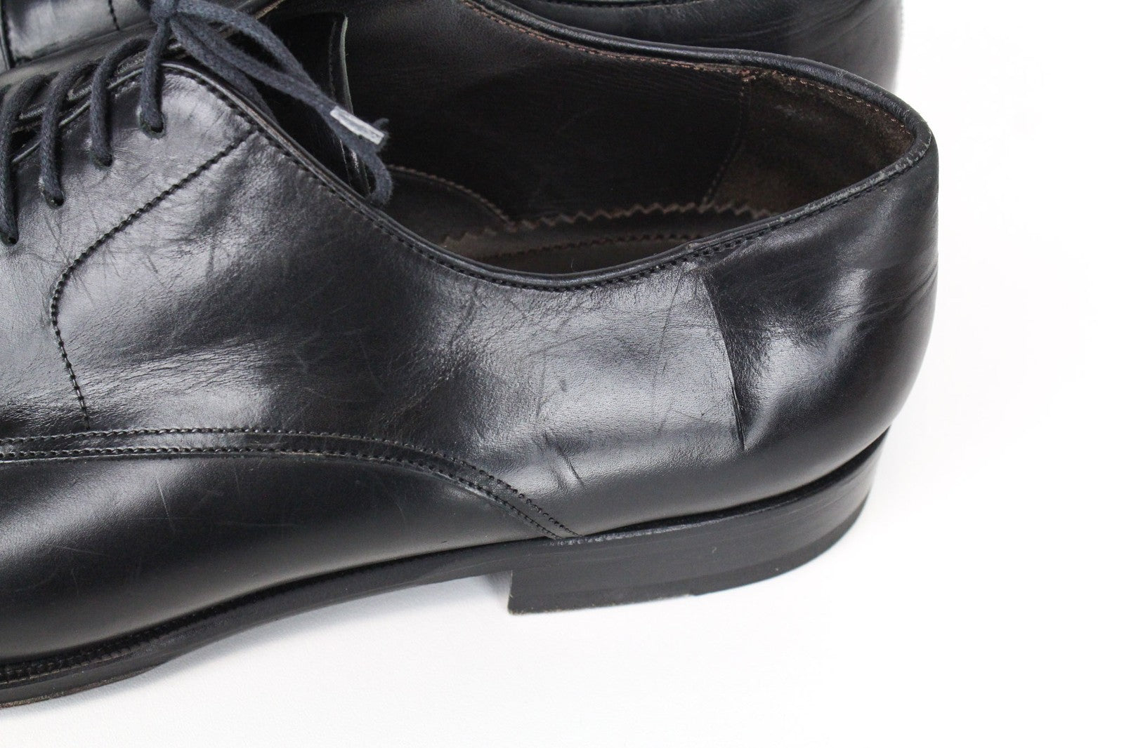 SUITSUPPLY Men's EU43.5 Black Leather Derby Blake-Stitched Classic Formal Shoes