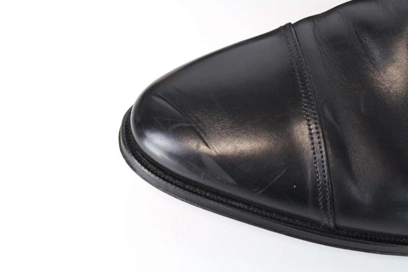 SUITSUPPLY Men's EU43.5 Black Leather Derby Blake-Stitched Classic Formal Shoes