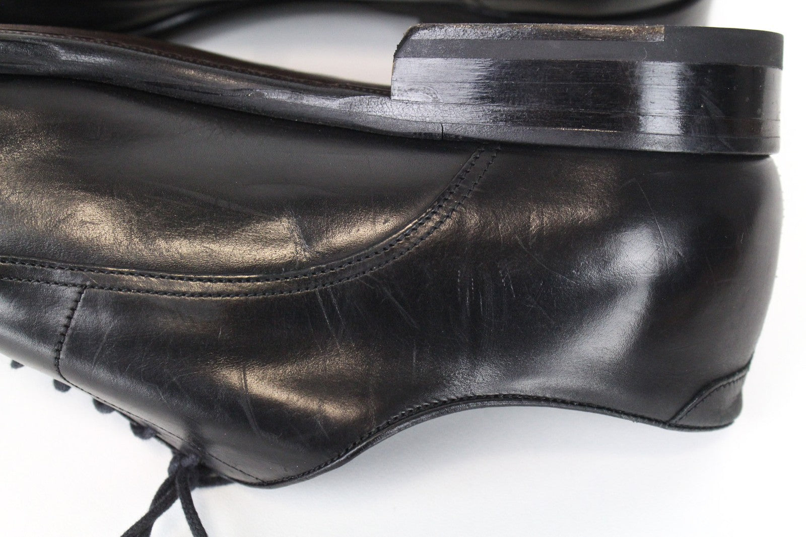 SUITSUPPLY Men's EU43.5 Black Leather Derby Blake-Stitched Classic Formal Shoes