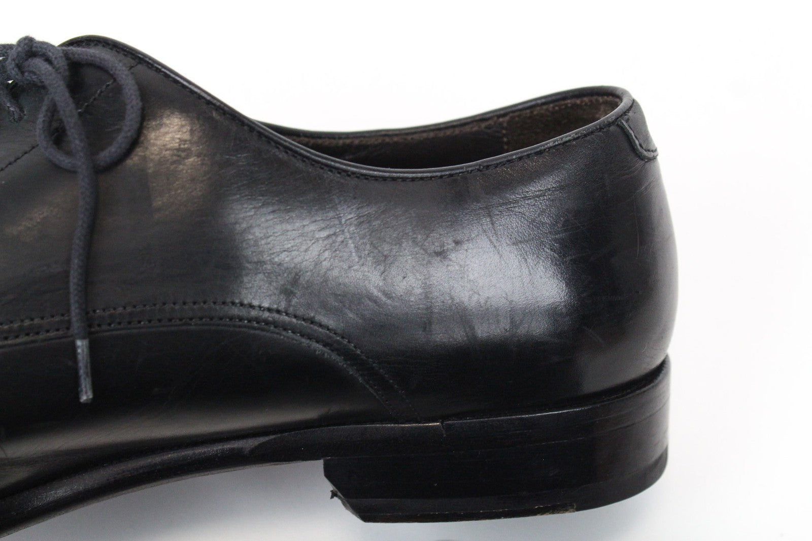 SUITSUPPLY Men's EU43.5 Black Leather Derby Blake-Stitched Classic Formal Shoes